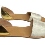 Loeffler Randall new ❁ Sawyer Snake Flat Sandals ❁ Ivory Metallic Gold Leather ❁ Photo 3