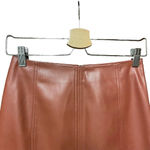 Free People Modern Femme Vegan Leather Skirt Cognac Brown Tan Size 0 Photo 3