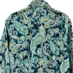 Lands' End  No Iron Supima Blue and Green Paisley Print Comfort Button up Size 16 Photo 5