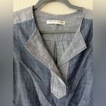 Trina Turk Linen Groove Split Neck With Half Sleeves in Blue Women’s Size XS Photo 4