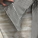 Chico's Womens Size 3 L Tunic White Black Split Stripe 3/4 Sleeve Oversized Top Photo 2