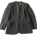 Jos. A. Bank  Women Blazer Size 10 Black Wool Vintage Made in USA One Button Photo 0