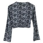 H&M Crop Top Womens 4 Black Gray Snake Print Long Sleeve Y2K Punkcore Grunge Photo 4