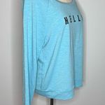 PINK - Victoria's Secret PINK VICTORIA’S SECRET Blue Lightweight Shirt Sweatshirt Small Boat Scoop Neck Photo 3
