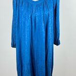 Anthropologie Holding Horses Blue Jacquard Cold-Shoulder Dress Size M Photo 0