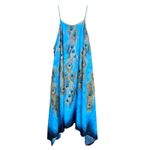 Indigo Soul Peacock Feather Print Maxi Dress Womens 2XL Blue Gold Braided Strap Size undefined Photo 2