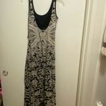 Billabong Womens Maxi Tank Dress M Medium Black & Cream Ivory Boho Bohemian Photo 5