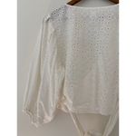 L Space Anthropologie Eyelet White Lace Puff Sleeve Tie Wrap Around Waist Crop M Size M Photo 8