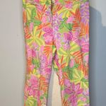 Lilly Pulitzer Vintage  Vibrant Floral Pants in Pink and Orange Photo 0