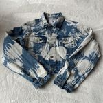 Flying Angel Acid Wash Denim Jacket Blue Photo 0