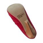 Charlotte Russe  Shoes Womens Red Peep-Toe Booties Ruffled Suede Platform Size 6 Photo 8