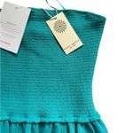 Ramy Brook Calista Strapless Georgette Cover-Up Maxi Dress Teal Smocked Sheer XS Photo 4