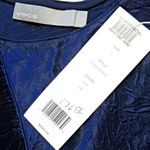 Vince NWT  Asymmetrical Crinkled Satin Midi in Ink Blue Bias Cut Dress L $295 Photo 8