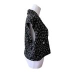 Lavish  Black Grey Cropped Leopard Print Jacket Vest sz MEDIUM NWT‎ Photo 1