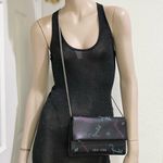 Henri Bendel Rare  Girls Nightout Embellished Bling Black Leather Chain Wallet Photo 1