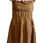 Wild Fable  Women's Cognac Tan Ruffle Tiered Skater Dress - Size Medium - NWT Photo 0