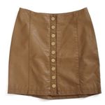 Free People   Oh Snap Cognac Vegan Leather Skirt (2) Photo 0