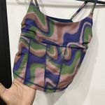 Urban Outfitters  Mesh Corset Top Size Medium Swirl Multicolor Rave Festival Photo 3