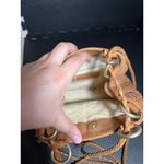 Vintage Woven Leather Crossbody‎ Bag Purse Bucket Style Purse Photo 7