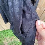 Lulus  Black Sheer Long Sleeve Short Romper Surplice neckline small Photo 5