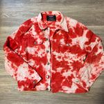 Azure Red And White Denim Jacket Photo 0