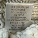 Umgee  Cream And Gold Distressed‎ Oversized Cable knit Sweater Small Photo 7