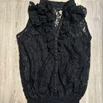 Wildcat size small black lace top with ruffle detail Photo 0