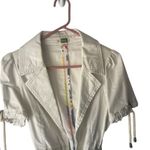 ETT TWA‎ Y2k Women's Size 6 Small White Cotton Cargo Tie Utility Jacket Top Photo 1