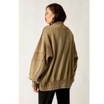 Free People  Lou Moto Zip Jacket in Olive Stone XS Photo 4