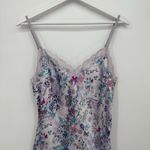 Victoria's Secret  Purple Floral 2011 Satin Slip Dress Mini Size Medium Lace Photo 1