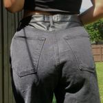 Abercrombie & Fitch Black Faux Leather Waist Jeans: ‘90s Relaxed Jean High Rise Photo 2