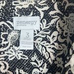 Chico's Zenergy Black Full Zip Floral Contrast Lightweight Jacket Size 3/LG Photo 7