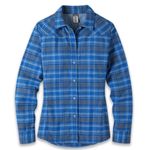 Stio Flannel Shirt Womens Size Med Blue Plaid Long Sleeve Dovetail Cabin Outdoor Photo 0