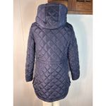 French Connection  women's hooded longline quilted parka in navy blue Size S Photo 2