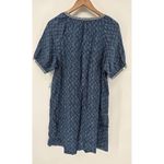 Faherty Carmel Dress Women's Size Small Linen Blue Geo Button Up Mini Dress Photo 4