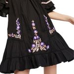 Free People Pavlo Babydoll Embroidered Ruffled Dress Black Pink Purple Size XS Photo 10