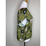 Olivaceous  Soft Rayon FLoral Green Pink Top Sz Small Photo 3