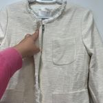 Hugo Boss  Womens Jacket 4 NWT $545 White Open Front Fringe Designer‎ Coat Photo 1