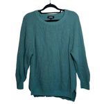 EXPRESS Teal Crew Neck Tight Knit Oversized Sweater Photo 0