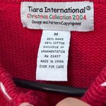 Tiara International  Christmas Collection 2004 Red Snowman Sweater Cardigan M Photo 4