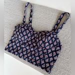 Band of Gypsies  Navy Blue Red Floral Bustier Cropped Tank Top Size Small Photo 10