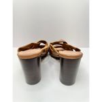 Joie  Mules‎ Size 7 Brown Leather Crisscross Stacked Block Heel Photo 6