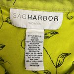 Sag Harbor Lime Green with Black Embroidered Floral Print Fax Suede Shacket 16W Photo 6