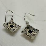 ORCHID STERLING SILVER WITH DARK BLUE SAPPHIRES DANGLE EARRINGS Photo 5