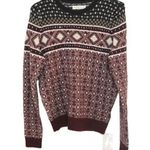 Abercrombie & Fitch Womens Red Black Wool Long Sleeve Crew Neck Sweater Size S Photo 0