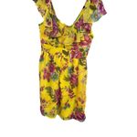 Xxi Floral Ruffle Mini Dress Yellow Purple Summer Party Dress Size L Photo 4