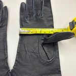 VTG Leather Gloves Black Embroidered Pure Silk Lined Made in France XS 7 NOS Photo 10