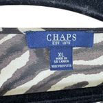 CHAPS  Zebra Print Sheer Kimono Sleeve Lightweight Chiffon Blouse Size XL Photo 3