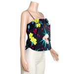 FLEUR DU MAL Lace Silk Cami, Black Orchid Floral, Medium Photo 9