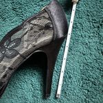 Lulu Townsend Black Lace Heels Photo 4